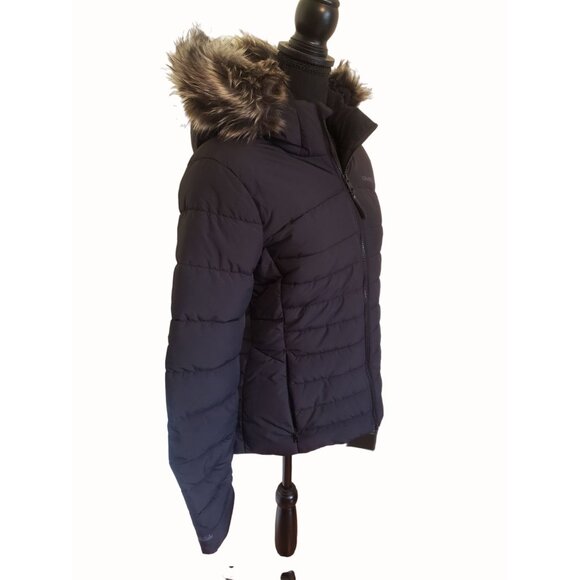 ONeill Phase Womens Puffer Jacket With Faux Fur Hood Size M Black NWT - Picture 4 of 14